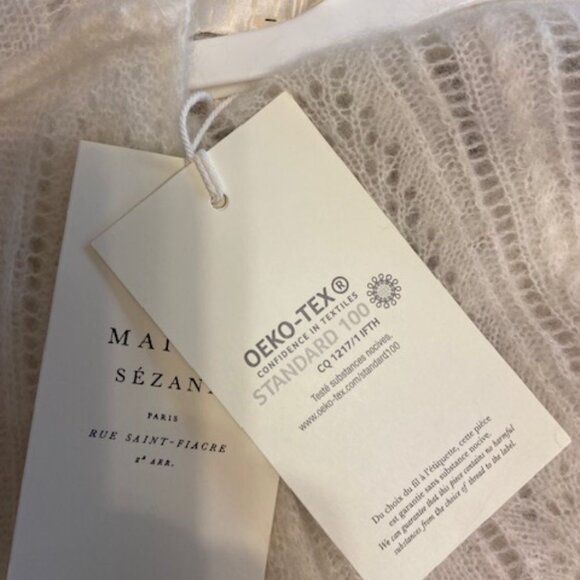 Sezane Ivory V-Neck Sweater - Picture 7 of 10